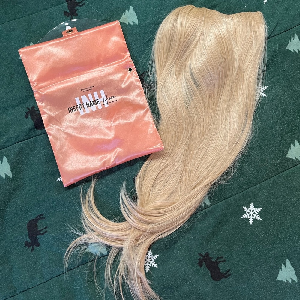 22 inch Champagne Blond U Clip Insert Name Here